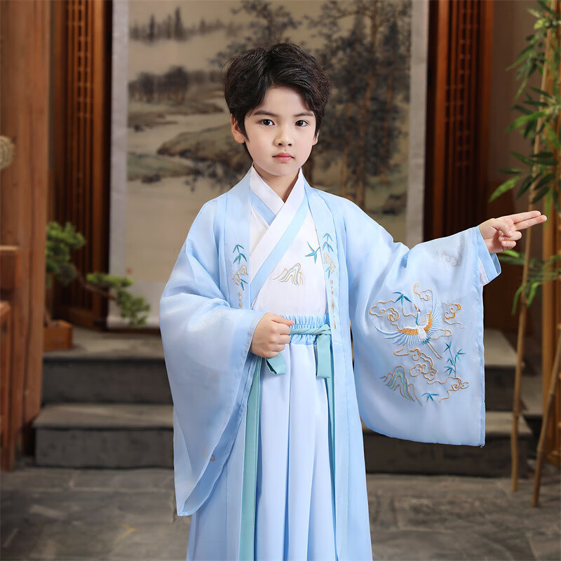 巴拉··巴拉【商场同款】男童汉服复古风夏款儿童古装演出服少爷小