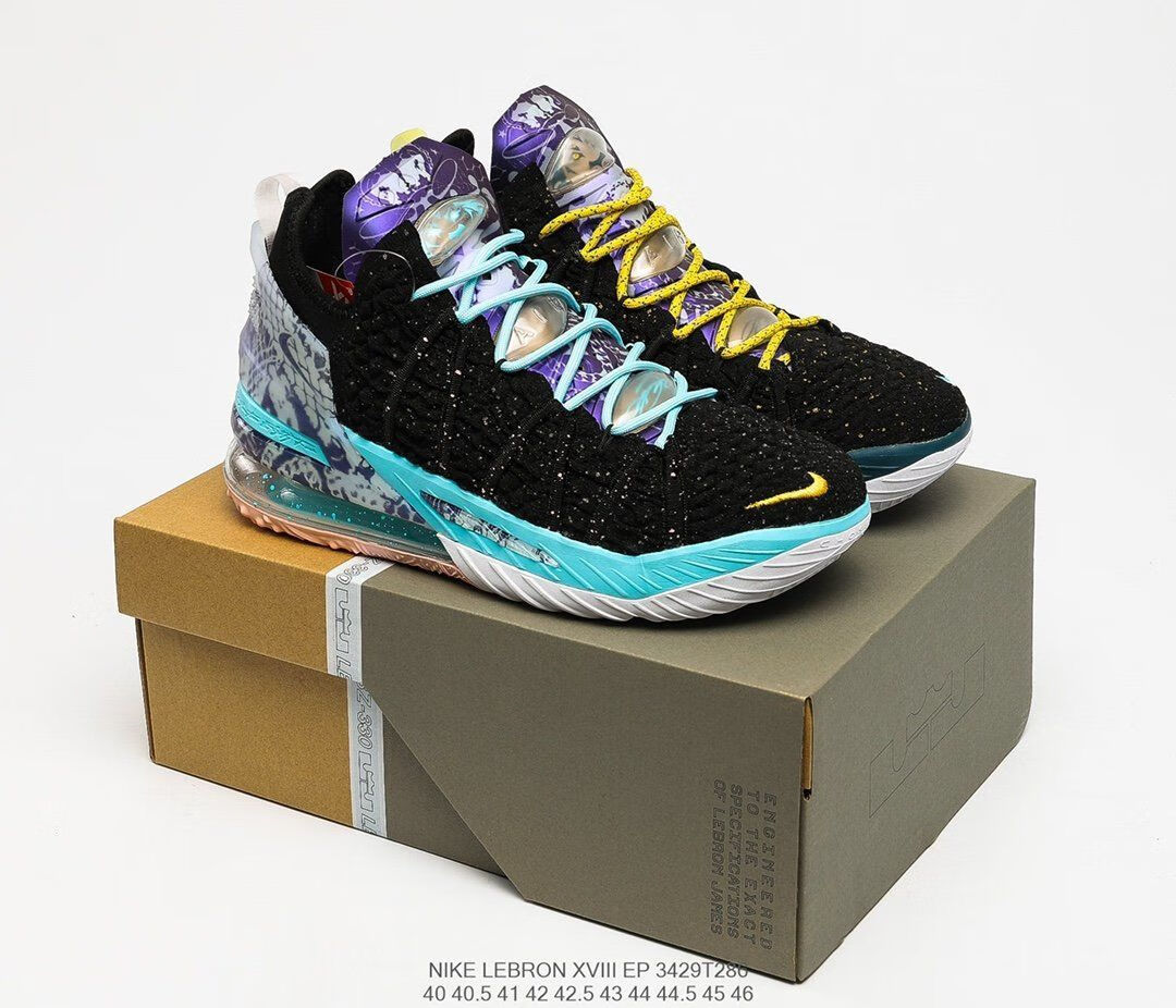 18中国玉气垫实战篮球鞋lbj18黑紫金中国红黑白彩虹运动鞋18代玉玺39