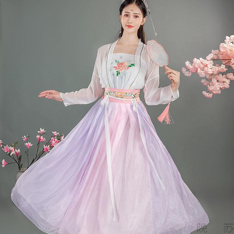 汉服女仙气古风古装衣服女仙女超仙套装齐胸襦裙大码成人汉服全套 款
