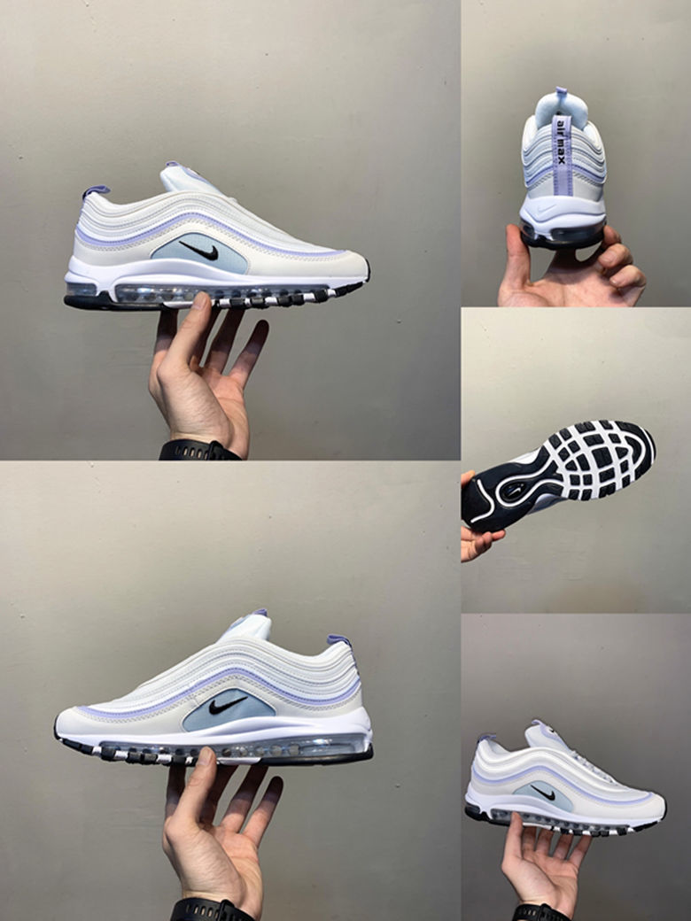airmax97银头全掌气垫笑脸黑白3m反光男女鞋透气跑步运动鞋黑银子弹36