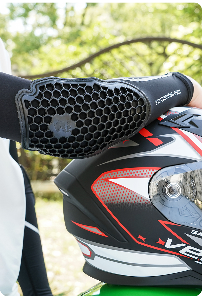 摩托车护肘冰袖冰袖护肘摩托车骑行防摔袖套男电动车防晒冰丝护臂机车