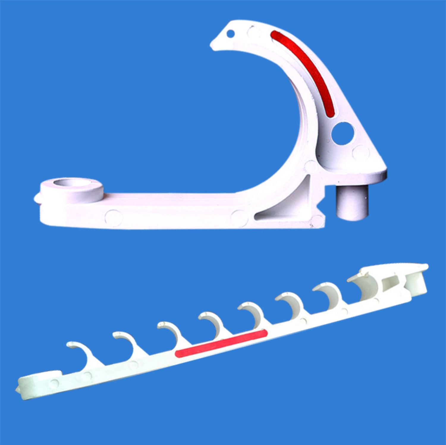 矿用电缆挂钩吊钩阻燃抗静电绝缘塑料gl-pvc68电缆电线挂钩钢丝扣 5连