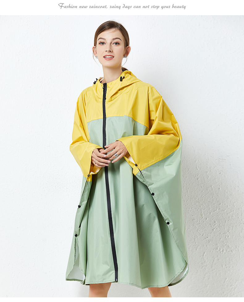 时尚日系男女斗篷雨衣大码电动车雨披单人徒步旅行透气防雨服 斗篷