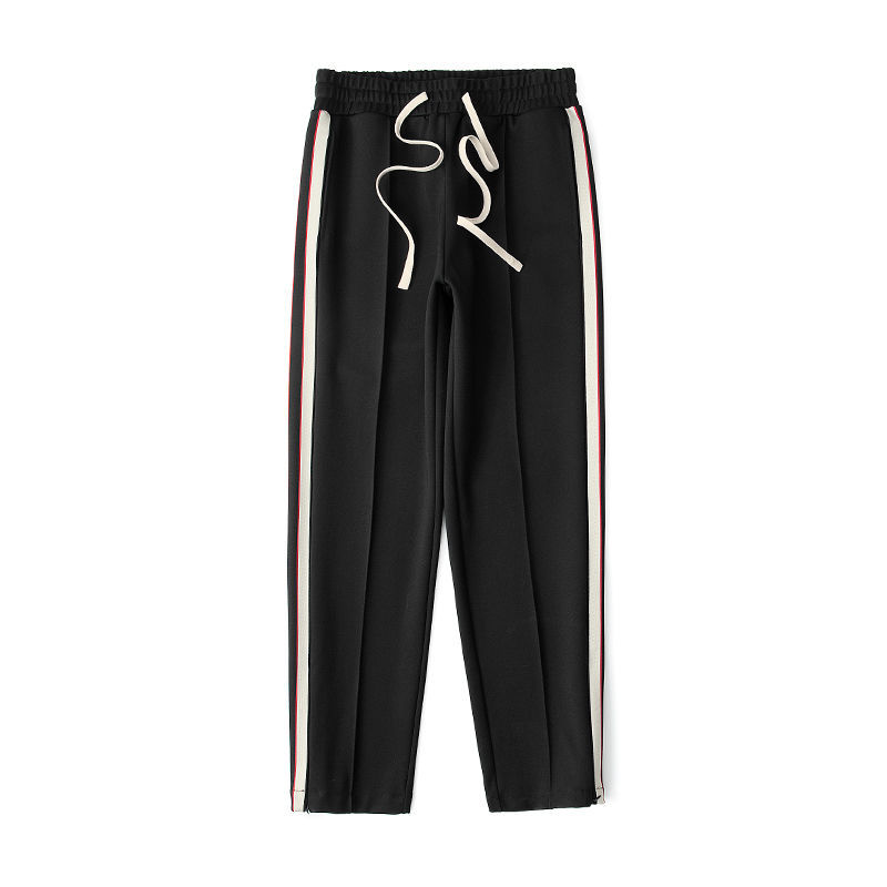 【王源同款】climax vision侧边织带条纹直筒休闲裤长裤潮 黑色 2xl