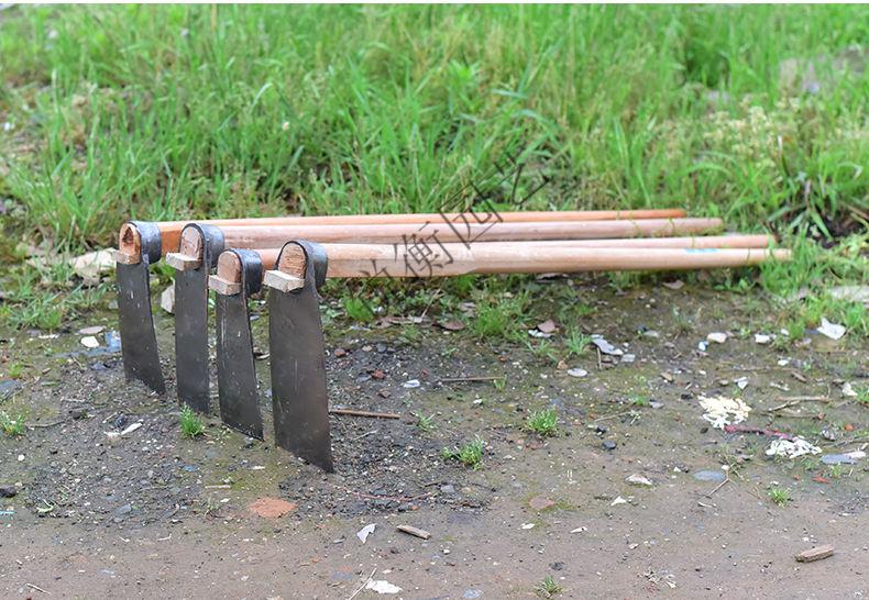 镐头带柄农用开荒除草种菜锄头户外挖地长柄大锄头全钢加厚挖笋农用锄