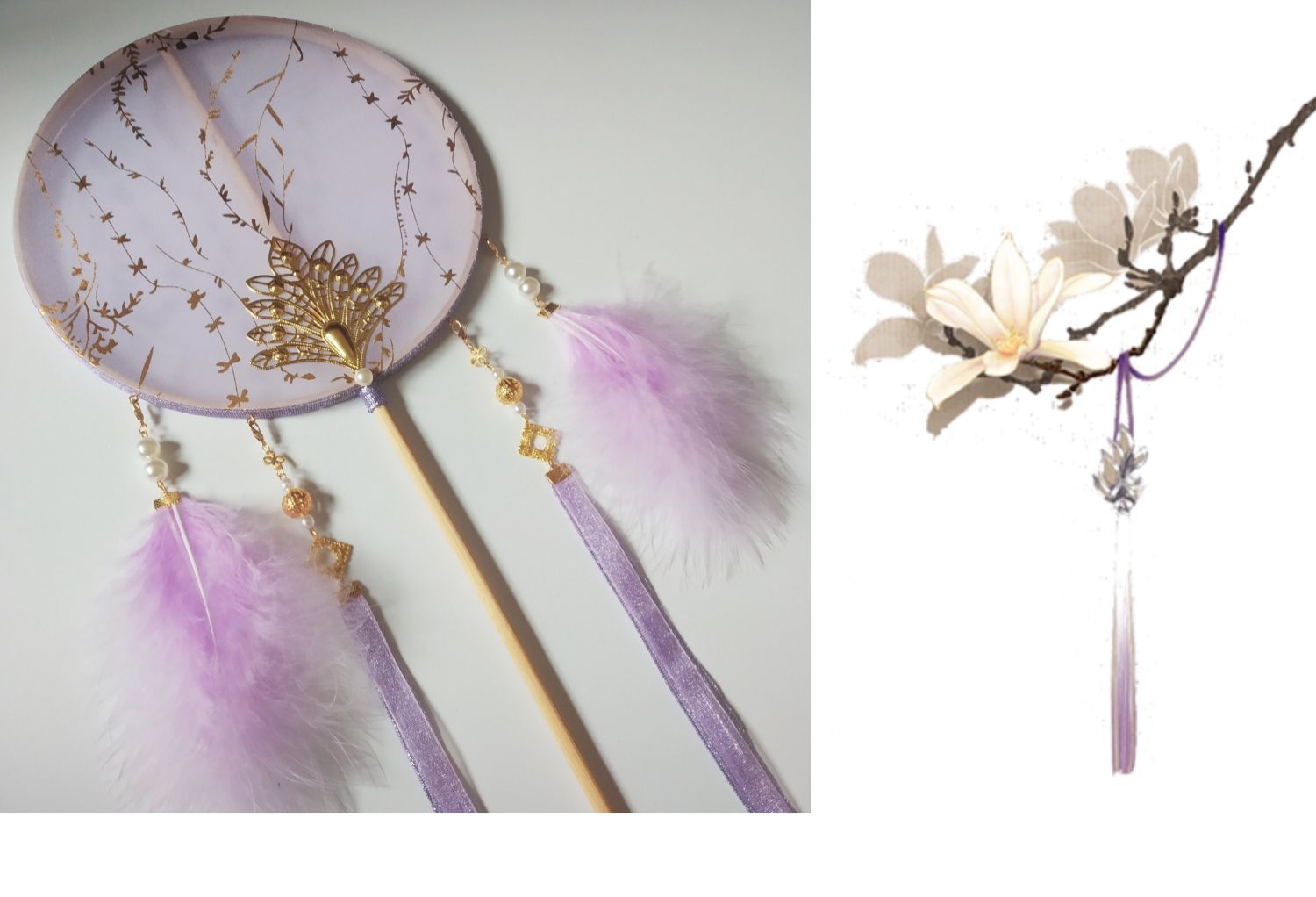 长柄古风团扇宫扇圆扇中国风古典汉服广场跳舞烫金古装女扇子定制烫金