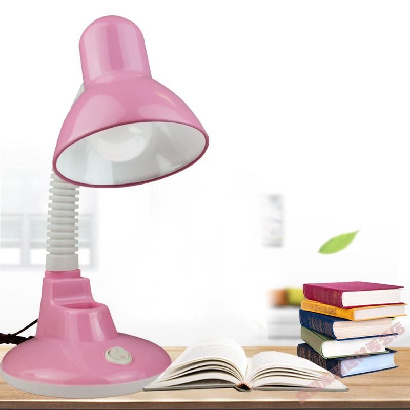 插电led护眼灯小台灯学习学生儿童书桌宿舍台式无频闪办公阅读灯粉色