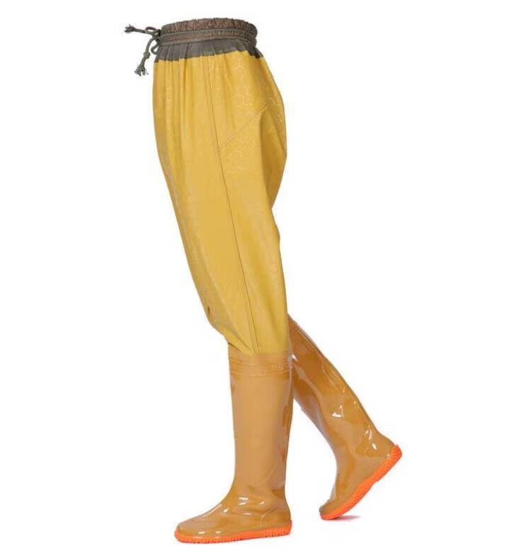 下半身裤加厚耐磨下水裤男士钓鱼捕鱼抓鱼牛筋齐腰鱼裤雨裤下水裤半身