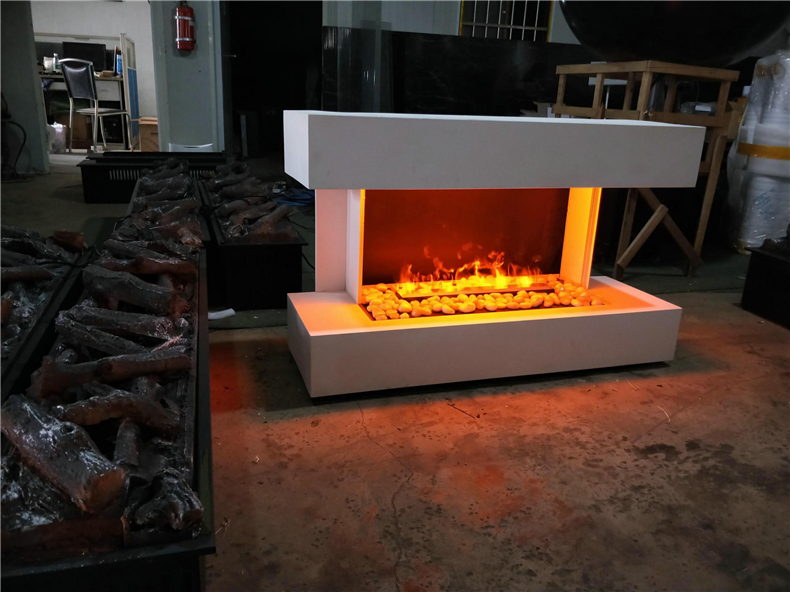 篝火仿真定制伏羲3d雾化壁炉嵌入式圆形防水真火悬挂取暖加湿仿真火焰