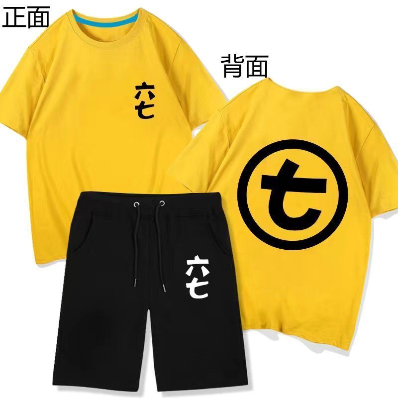 刺客伍六七童装男t恤学生小孩衣服567魔刀千刃儿童短袖短裤子套装京菲