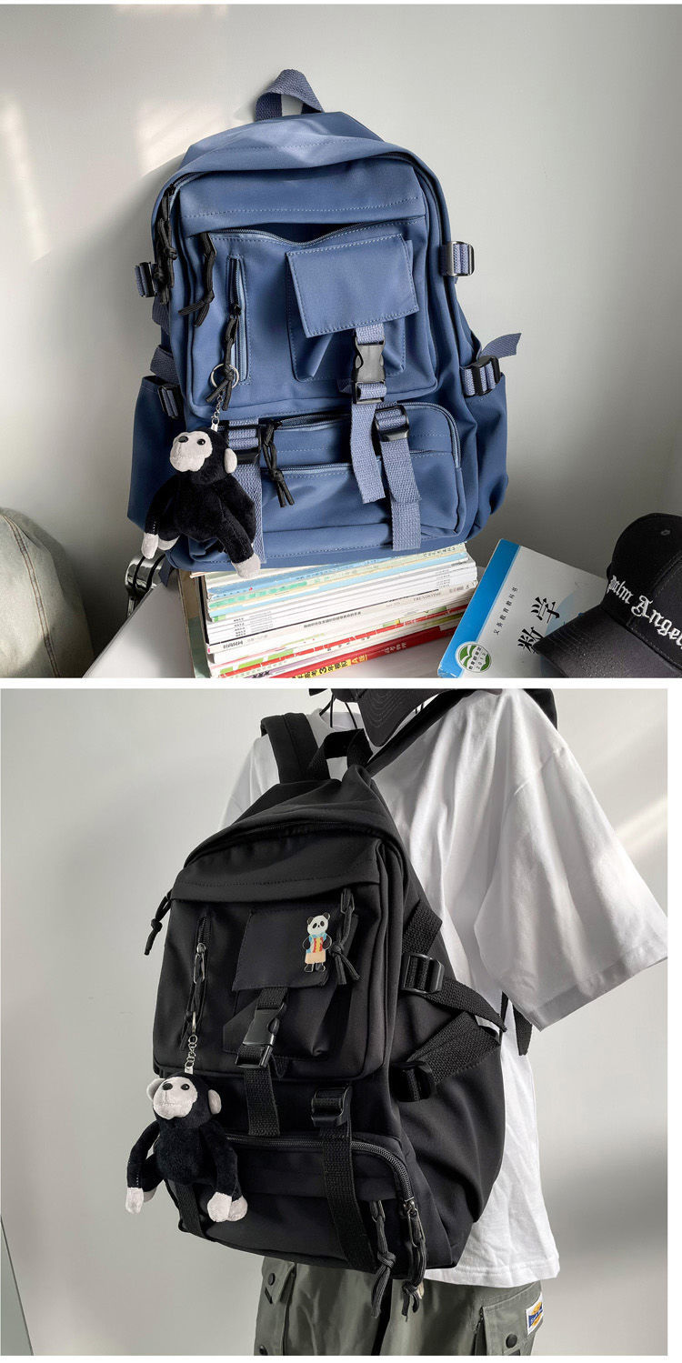 书包女ins双肩包初中生大容量高中霸气高颜值百搭时尚潮流背包男升级