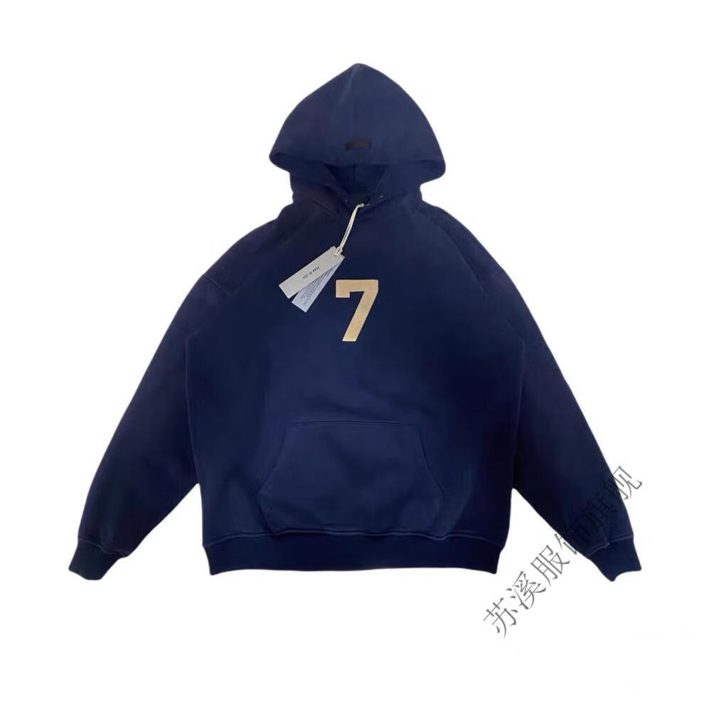 fear of god fog第七季潮牌主线数字7植绒印花红色男女连帽卫衣得物
