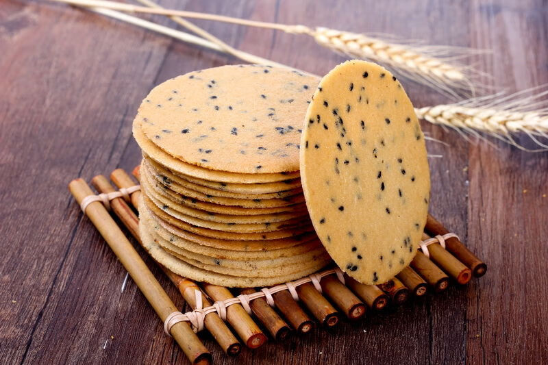 七七芽1000g铁棍山药薄片黑芝麻薄饼手工香脆芝麻片500g可选1000g实惠