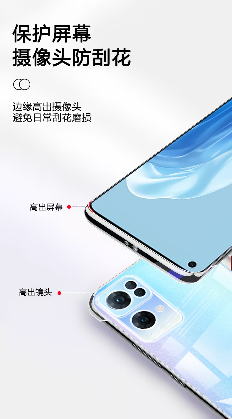 酷甘浪opporeno7手机壳透明新款reno7pro保护套简约reno7se全包防摔无