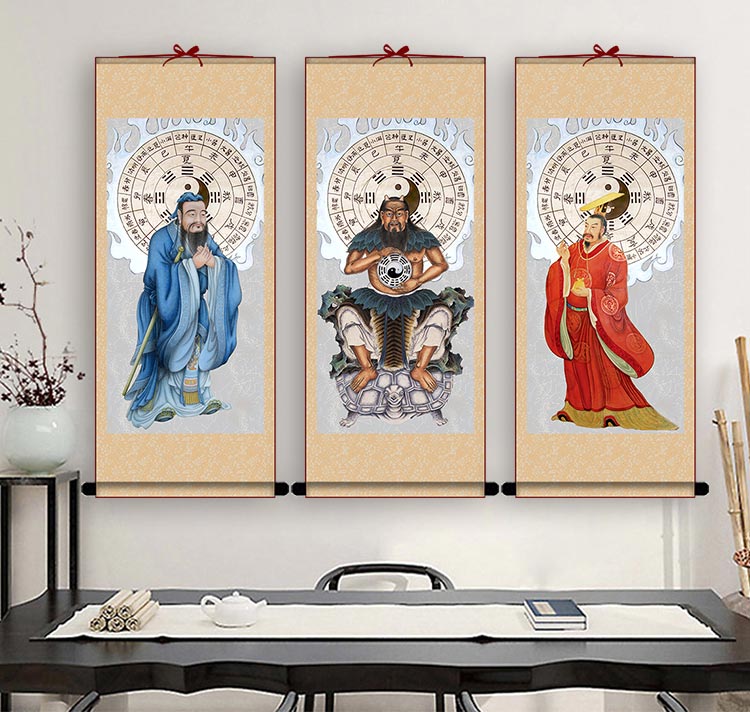 三圣像孔子图片