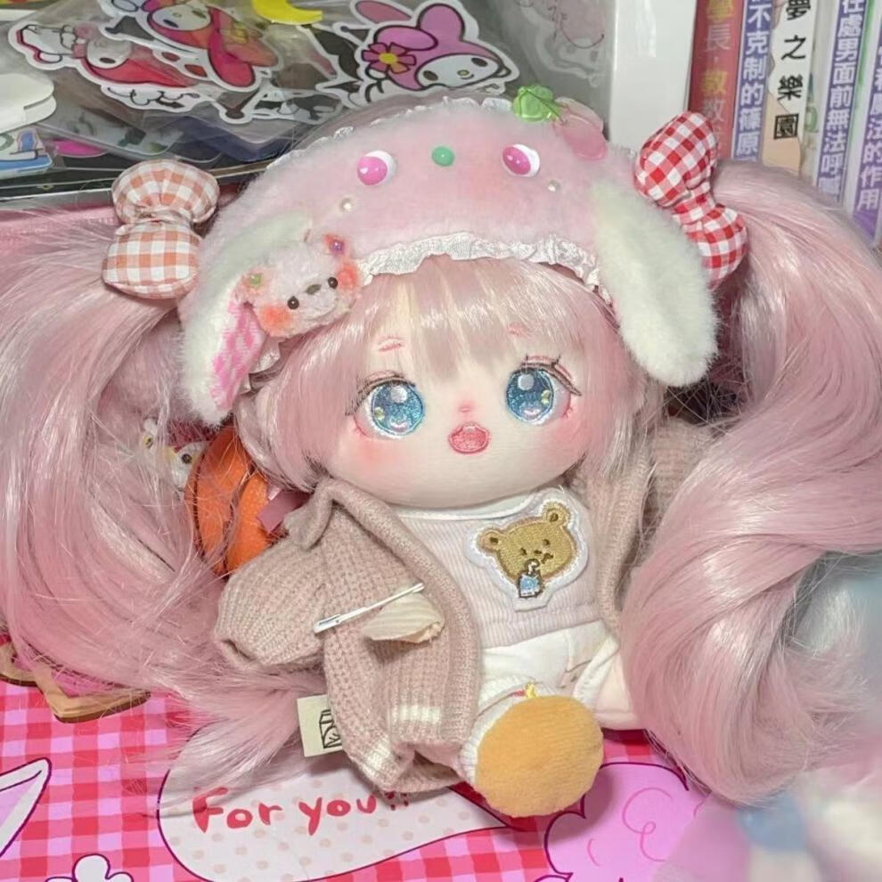 尼创[品牌商场]高温丝棉花娃娃 安抚玩偶可爱女娃娃有骨架送闺蜜送