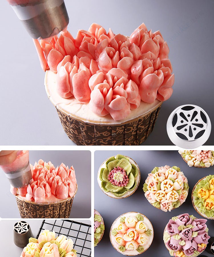 2022新款表花袋和嘴俄罗斯裱花嘴和裱花袋次成型玫瑰郁花束烘焙体