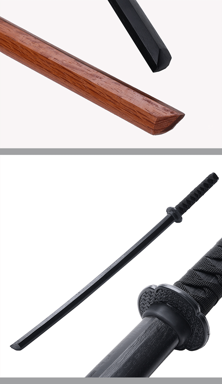 忍者刀木刀带鞘日式居合道实木制日本武士刃练习刀剑木质唐横刀剑道