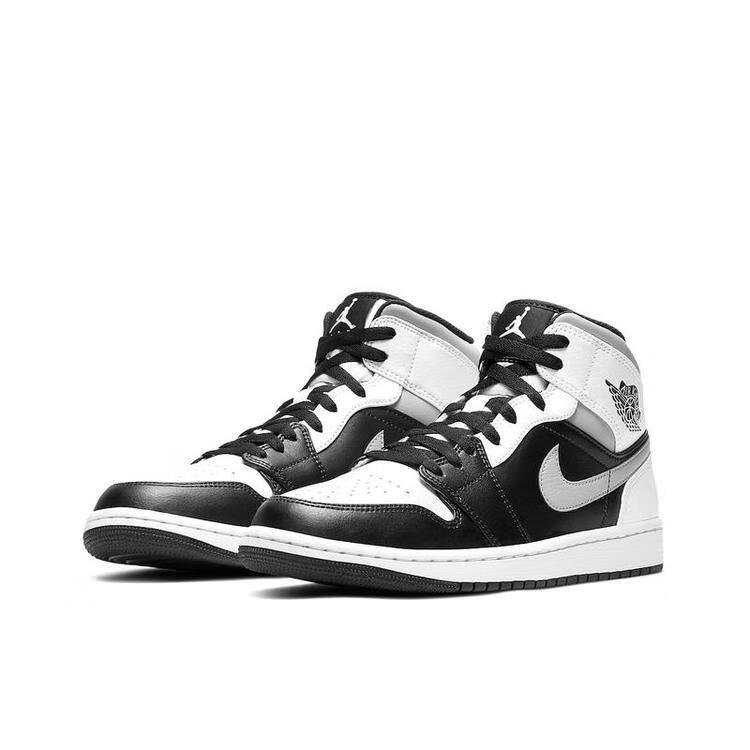 air 1 mid 黑曜石男鞋烟灰女鞋黑白熊猫板鞋 aj1中帮黑白熊猫554724