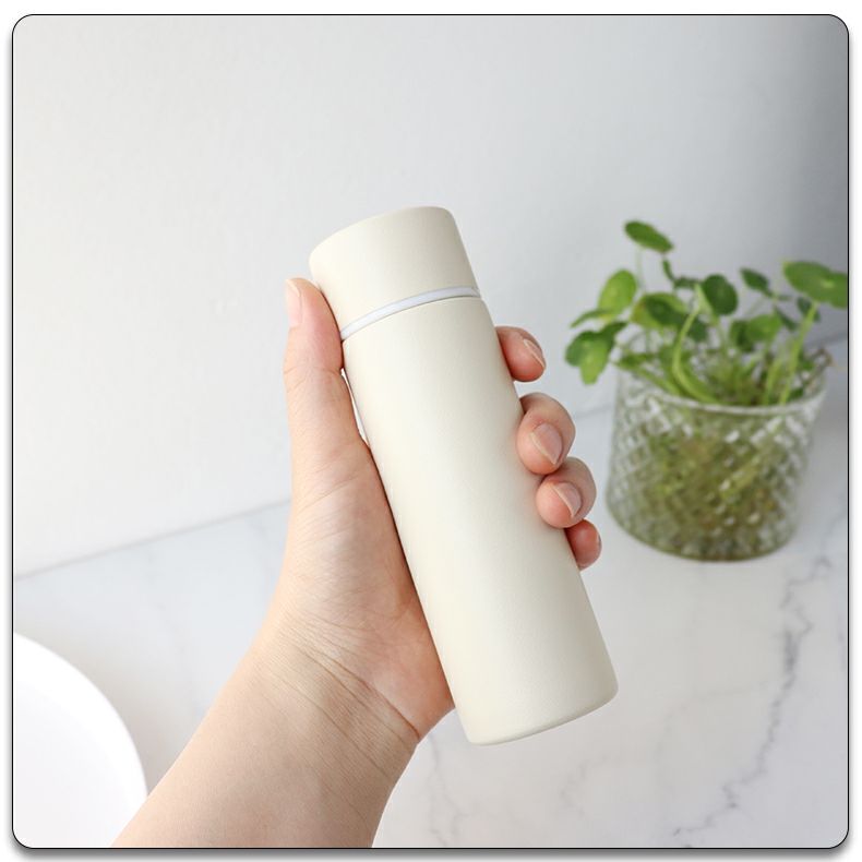 保温杯简约小巧水杯100毫升超小容量细长可爱彩虹鸟钢本色120ml绒布袋