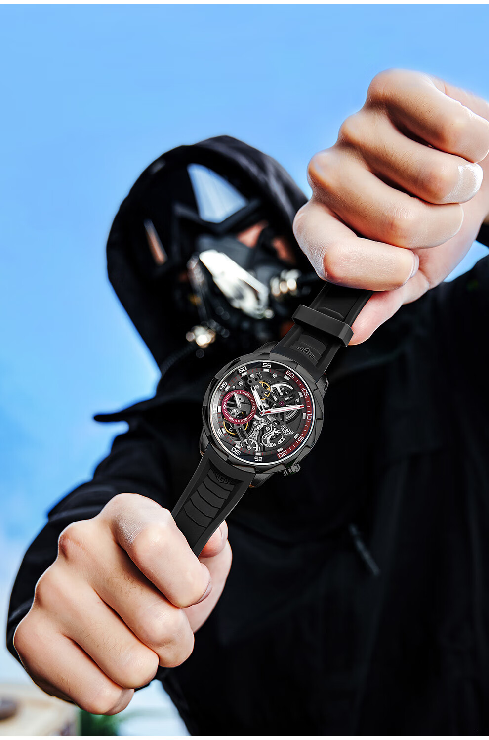 罗格斯(shgos) 德国手表大风车系列流浪地球联名镂空全自动机械表潮流