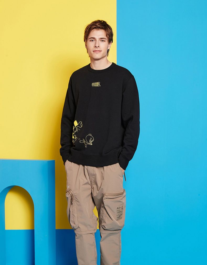 it :chocoolatelooney tunes联乘情侣款圆领卫衣角色印花3027ufh bkx