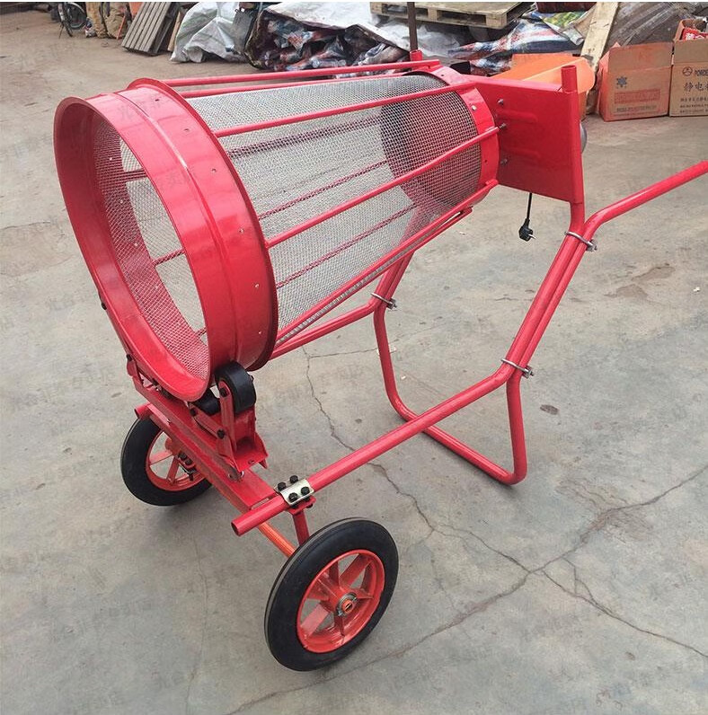 定制适用220v家用小型电动手推滚筒式筛沙机建筑工地震动式滚筒筛筛沙
