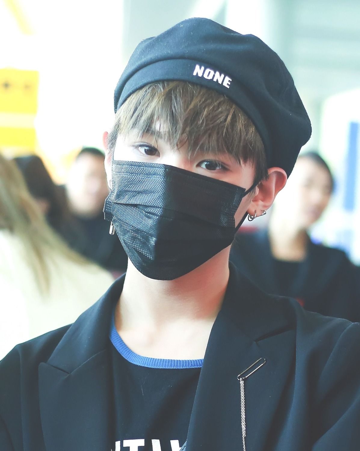 帽子男贝雷帽bts防弹少年团金泰亨v同款黑色贝雷帽夏天帽子男女时尚