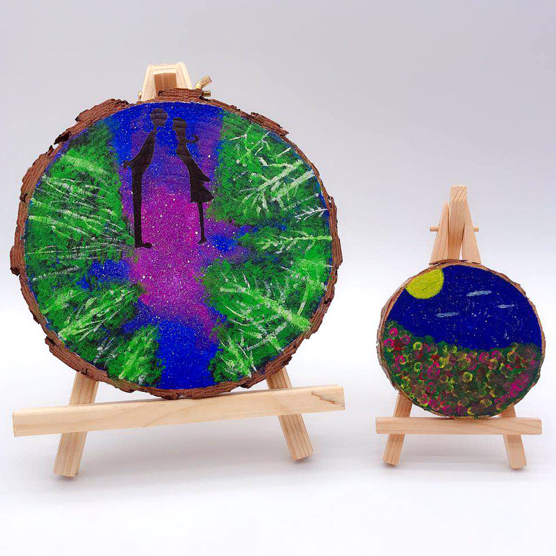 圆木片年轮原木片幼儿园diy手工装饰材料原木头片小圆形手绘木片 直径