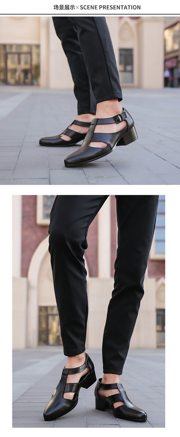 正装鞋男士皮鞋皮鞋男款商务尖头男士高跟鞋秋季透气青年韩版百搭鞋子