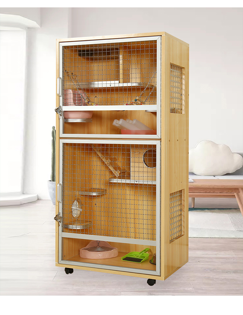 龙猫柜笼龙猫笼子实木生态板龙猫别墅宠物用品笼子全国120全景门不带