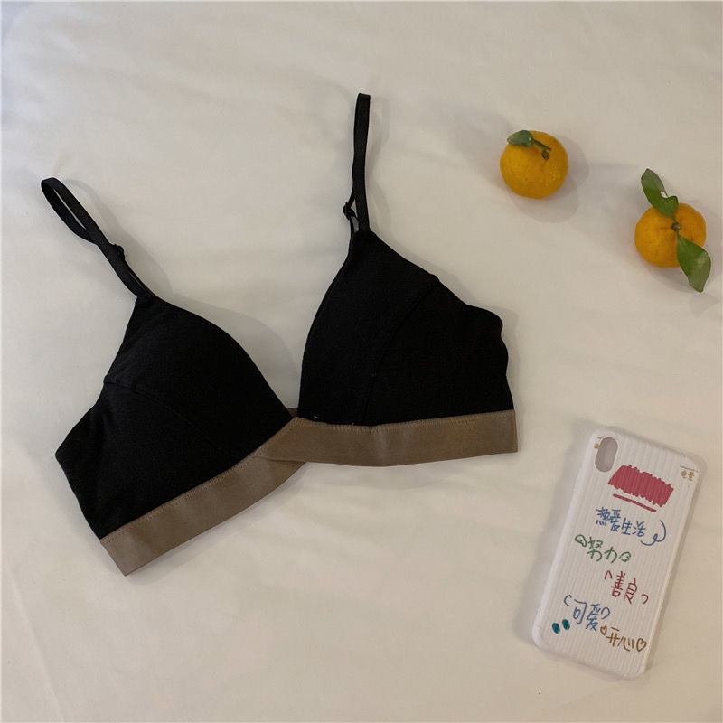 女士u型美背吊带三角杯内衣女薄款吊带背心胸罩美背内衣小胸聚拢文胸