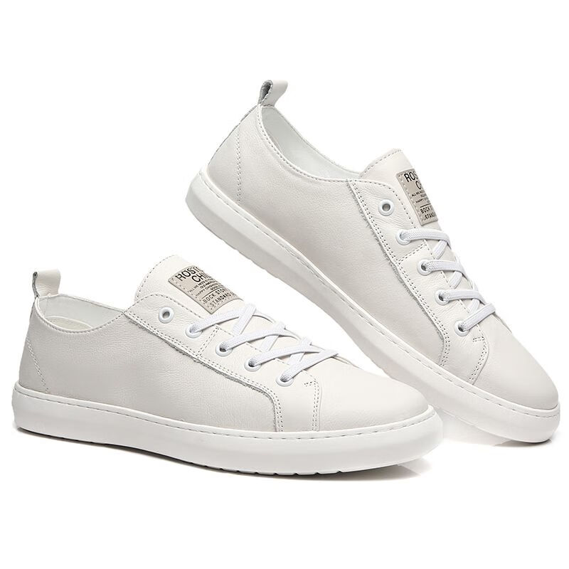 公社新款夏季透气男鞋小白鞋男休闲鞋百搭板鞋超软欧洲站鞋子纯白色37