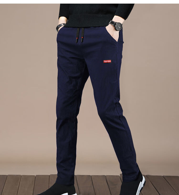 啄木鸟男装秋冬季加绒长裤子休闲裤加厚款带绒外穿加棉裤运动男士冬装