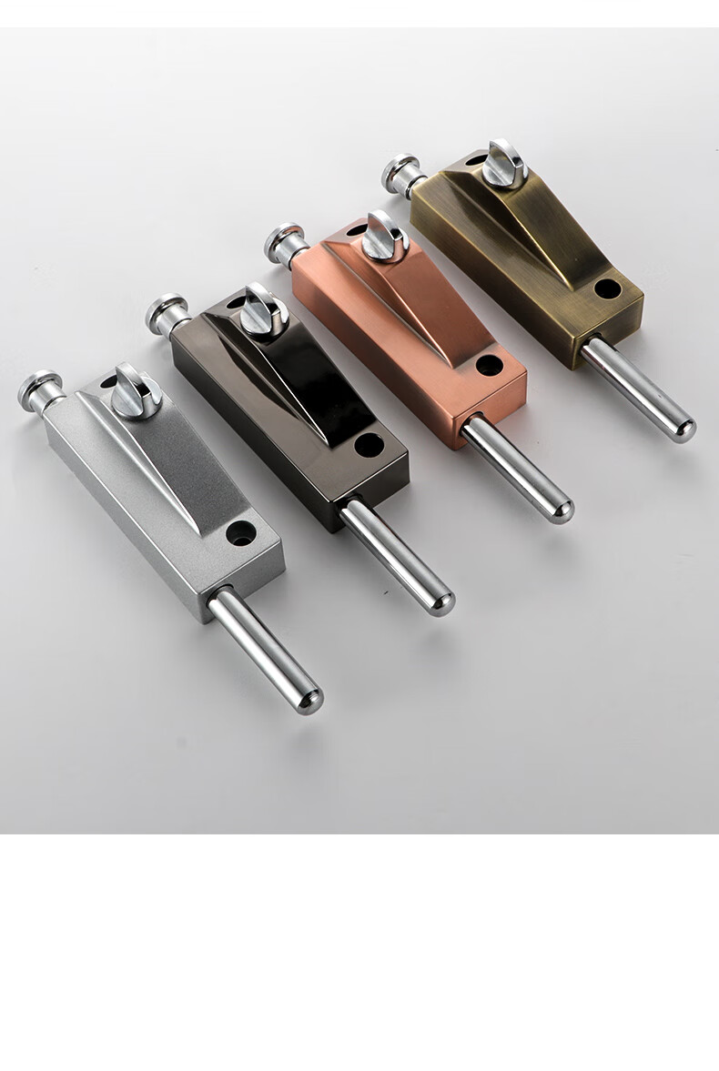 旋转门锁插销锁插锁弹簧插销锌合金插销钥匙开门插销地插锁枪黑色带