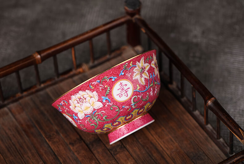 景德镇陶瓷器寿碗定制老人生日寿碗福寿碗寿宴答谢回礼品盒套装红色