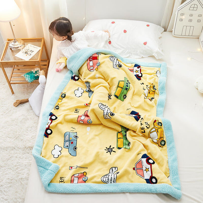 双层加厚珊瑚绒儿童小毛毯盖毯幼儿园春秋羊羔绒毛毯空调毯子被子数