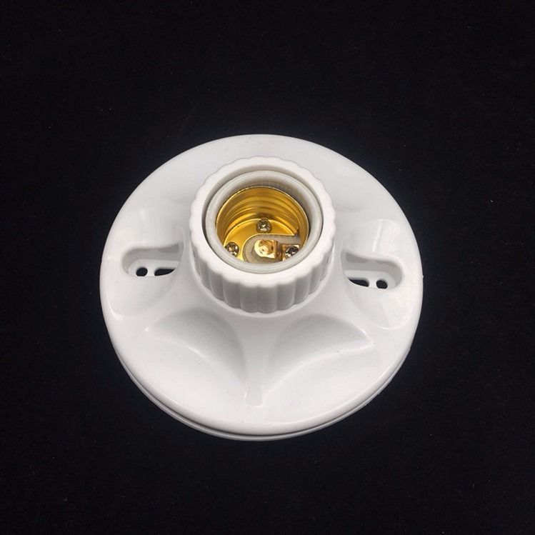 明装e27螺口灯座led灯泡螺旋灯头暗装螺纹灯口家用节能灯底座86型内胆