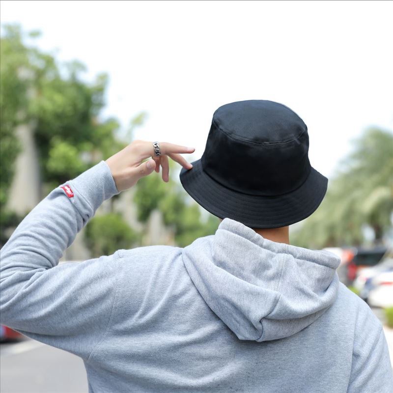 渔夫帽男大号胖子港风大头围女63cm黑色ins嘻哈大码街头65特 黑色xrz