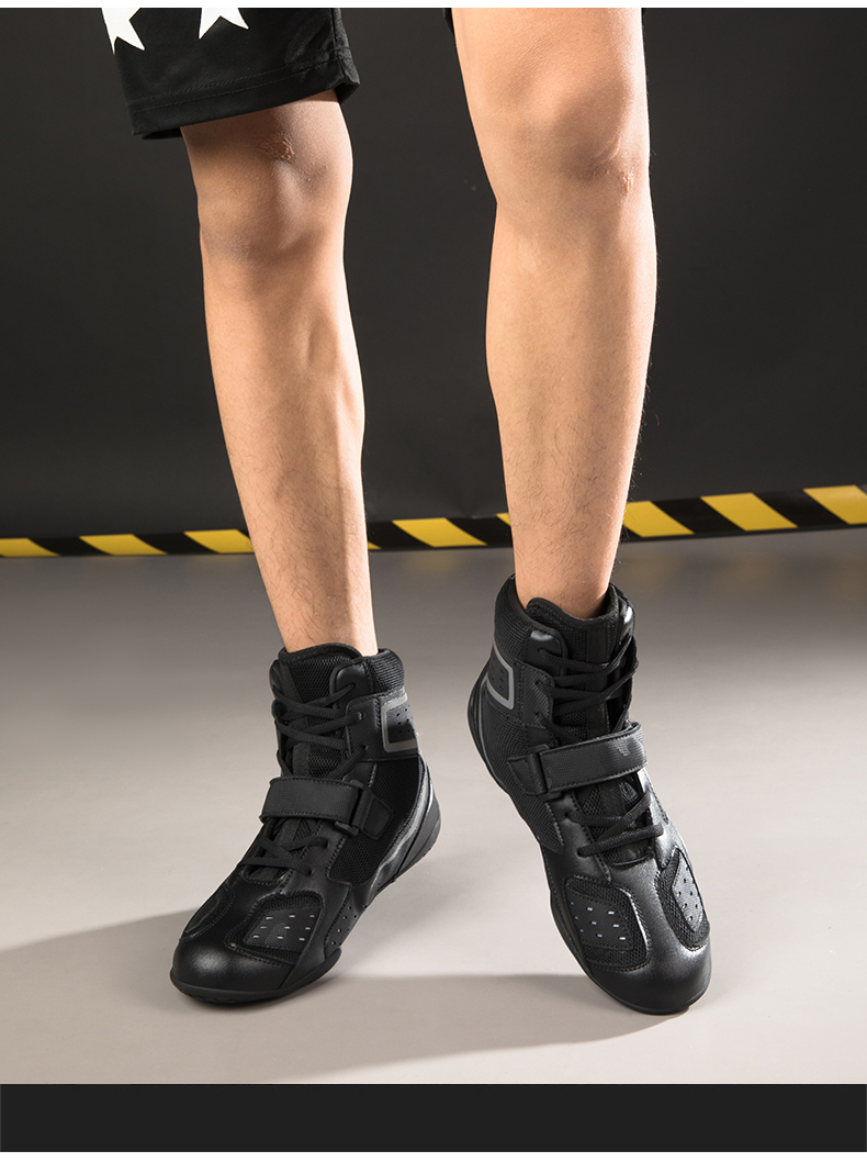 幻斯贝huansibei拳击鞋男低帮散打鞋高帮格斗训练鞋摔跤鞋跤靴拳击鞋
