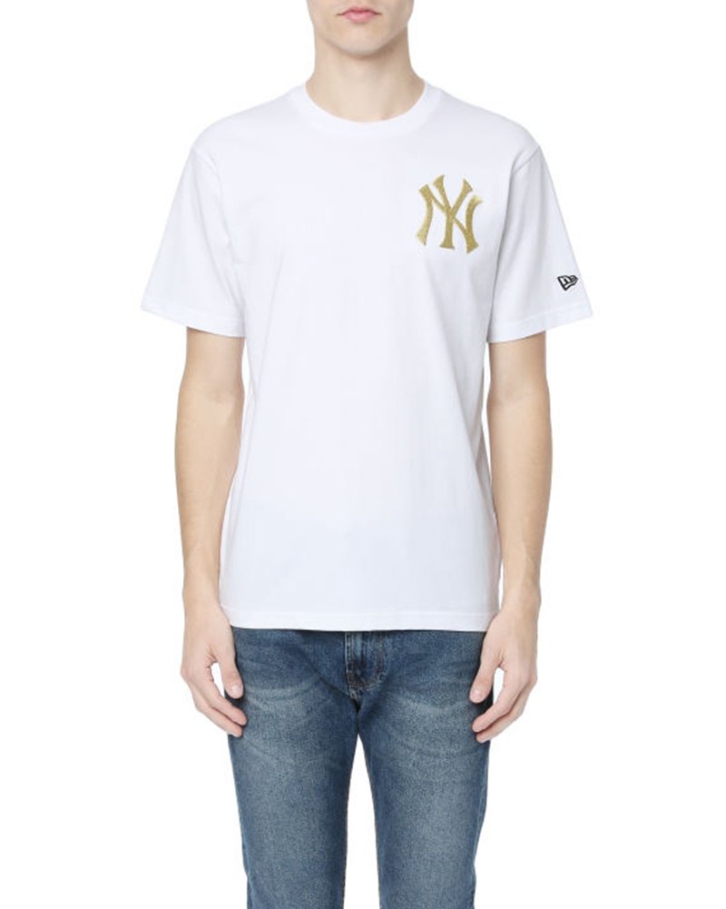 香港潮牌 /new era 春夏男女款刺绣字母简约休闲短袖情侣t恤 白色 s