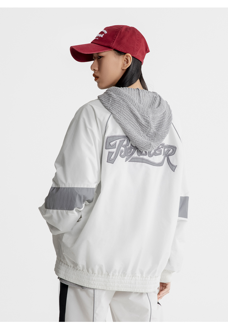 beaster小恶魔鬼脸反光夹克复古宽松外套男 白色 xs【图片 价格 品牌