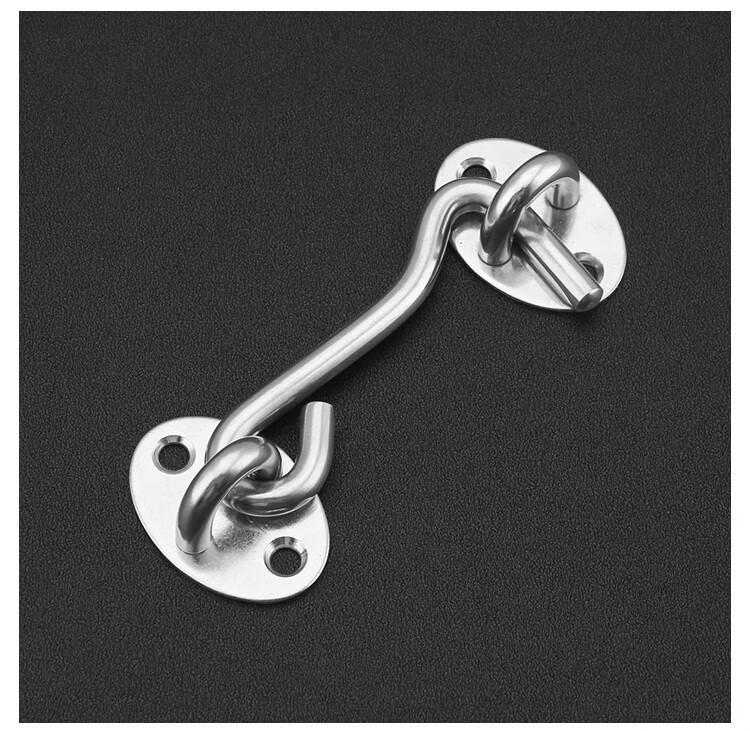 门鼻子锁扣免打孔房门插销不锈钢搭扣卫生间门锁扣推拉门栓木门防盗