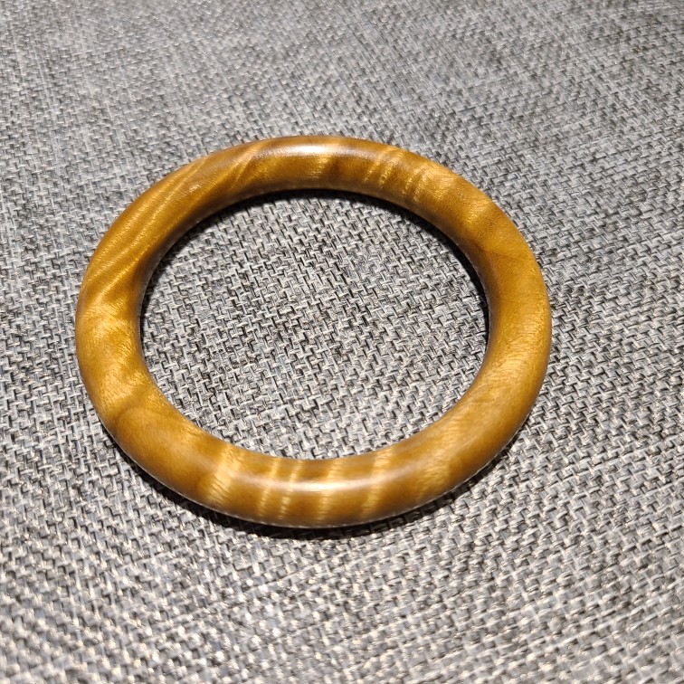 周庆祥金丝楠小叶桢楠木质手镯女复古风水波乌木国潮木镯子女厚8mm