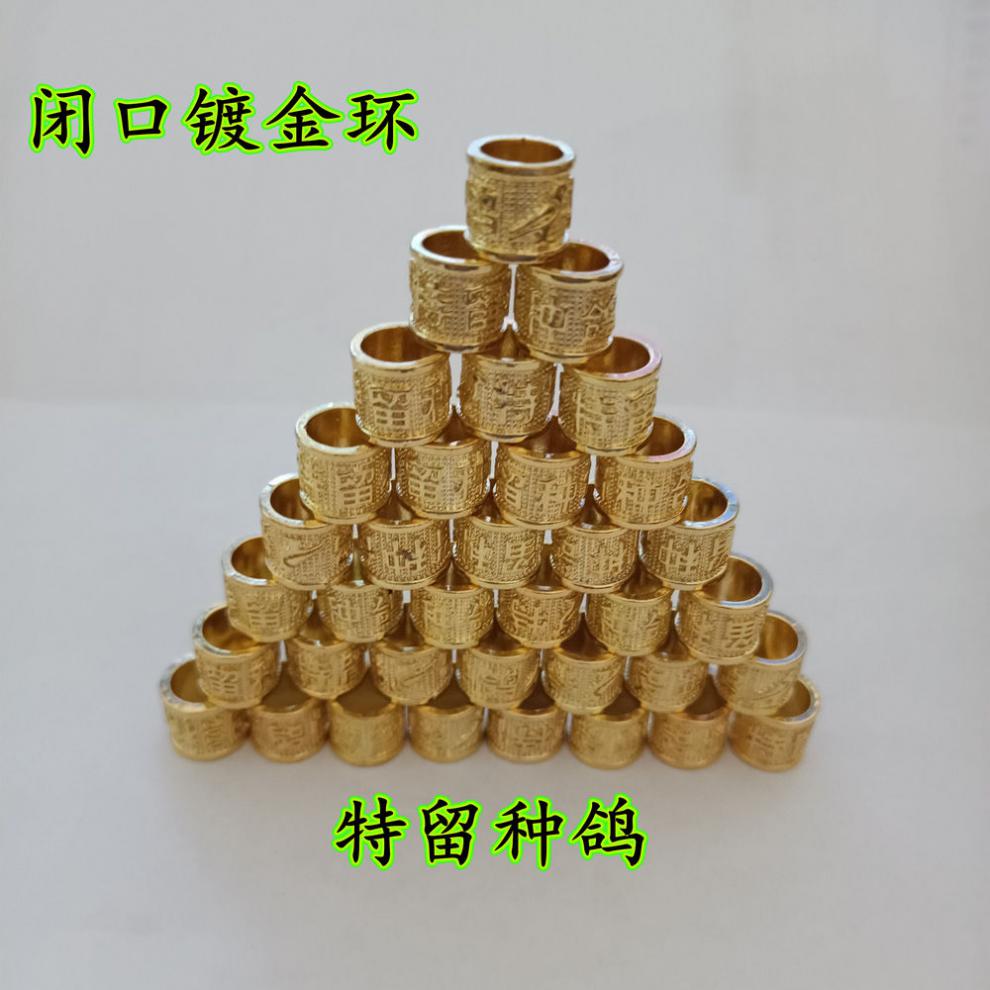 金环种鸽信鸽开口闭口特留种鸽环死口镀金赛鸽环鸽子足环 带钻镀金