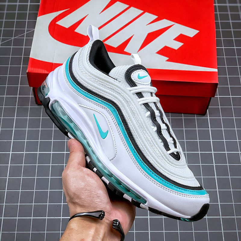 air max97南海岸串标银联名3m反光运动鞋男女全掌气垫跑步鞋 白炫彩