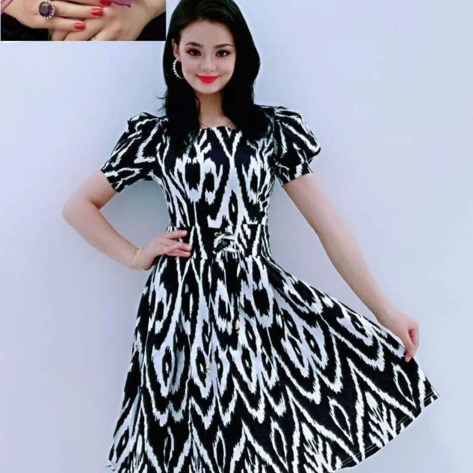 xwdkq 甜美风连衣裙新款2022显瘦少女款维吾尔族民族风