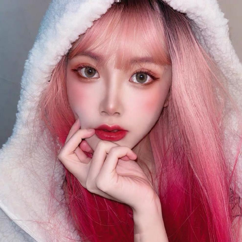 粉色系2021流行黄皮显白染发膏樱花粉芭比粉渣女粉淡粉西柚粉渣女粉