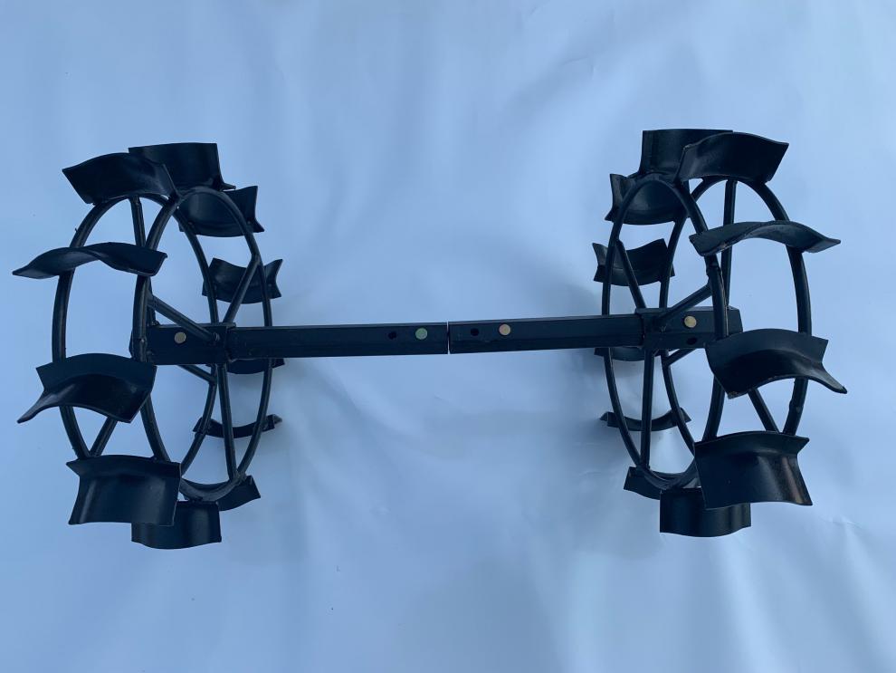 花心思微耕机防滑行走铁轮小型旋耕机旱地水田爬行轮子农机具配件铁