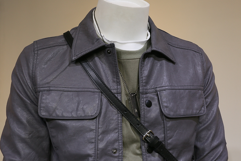 andseeyou商务夹克男口袋工装皮衣男潮流帅气皮衣服男士机车皮夹克